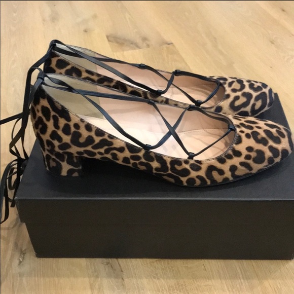 J. Crew Shoes - J. CREW Leopard Evelyn lace Up Tie Shoes